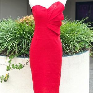 Elegant Red Strapless Dress